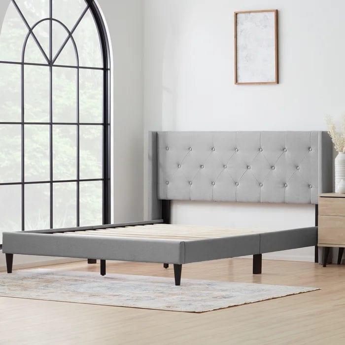 Petersen Tufted Upholstered Low Profile Platform Bed - Ouch Cart 