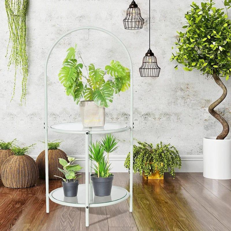 Plant Stand: 2 tier Metal Plant Stand - Ouch Cart 