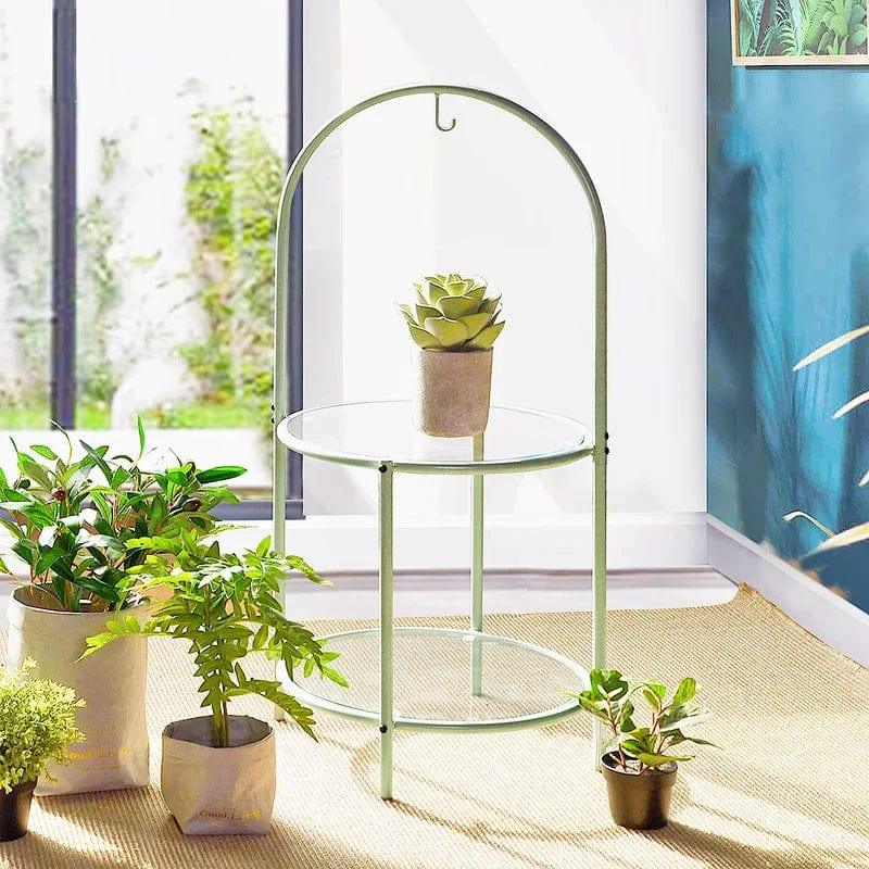 Plant Stand: 2 tier Metal Plant Stand - Ouch Cart 