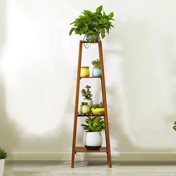 Plant Stand: 4-Tier bamboo Plant Stand - Ouch Cart 