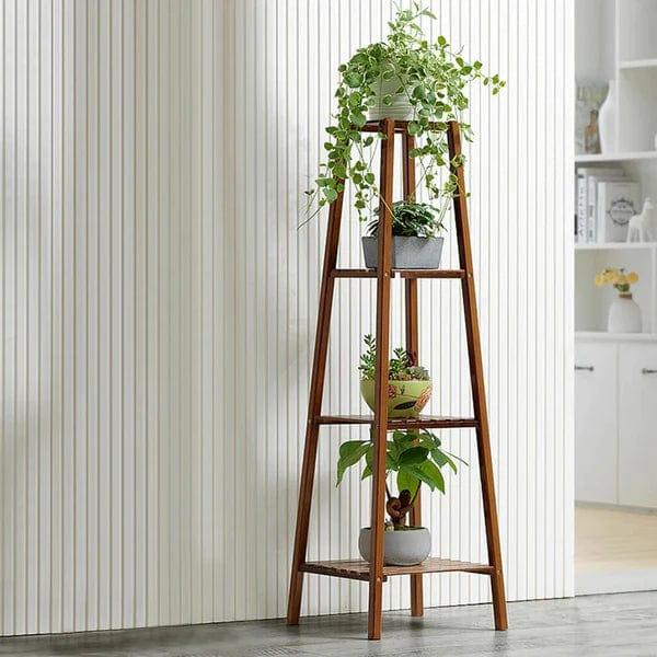 Plant Stand: 4-Tier bamboo Plant Stand - Ouch Cart 