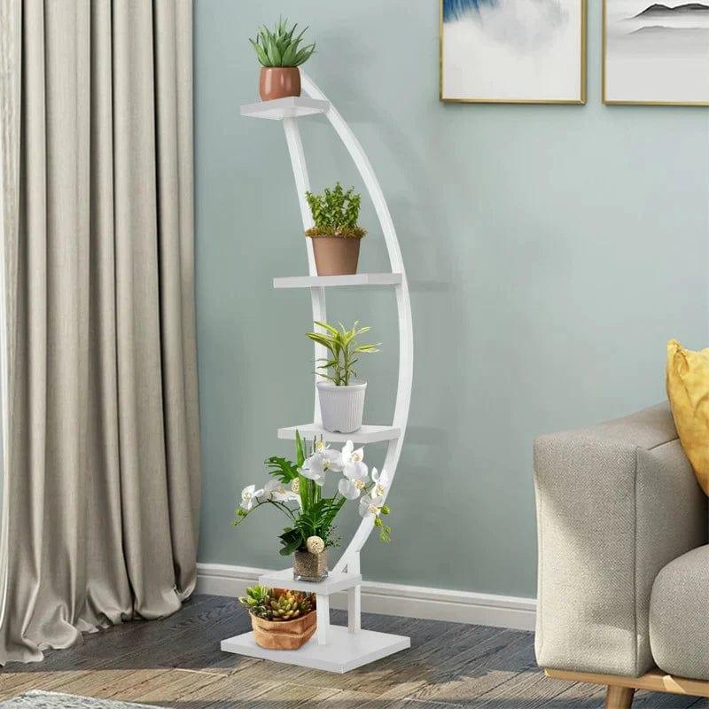 Plant Stand: Curved Multi-Tiered Plant Stand - Ouch Cart 