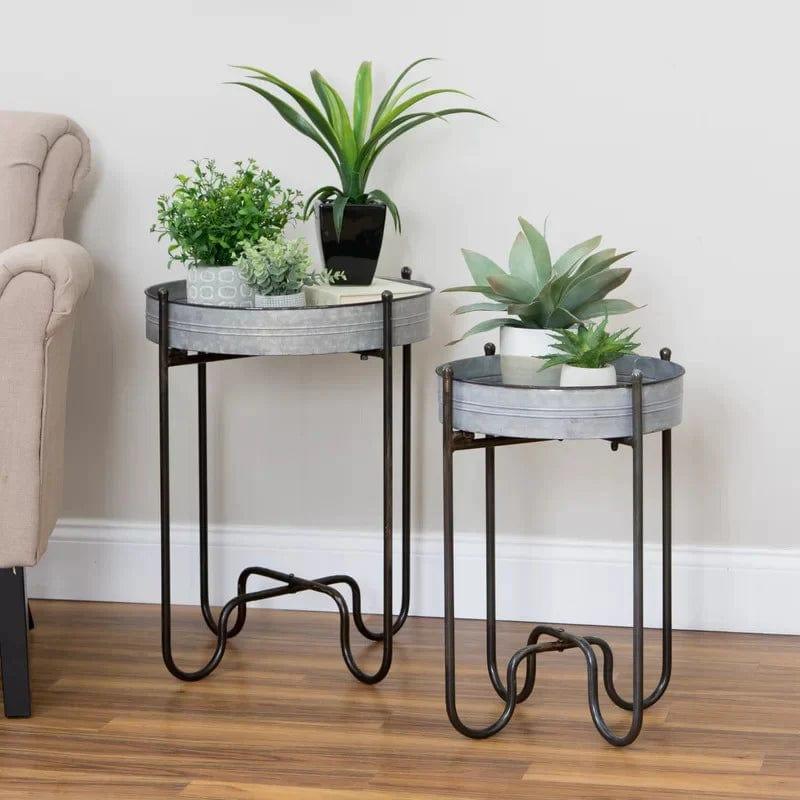 Plant Stand: Metal Plant Table Set - Ouch Cart 