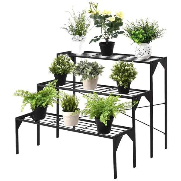 Plant Stand: Rectangular Multi-Tiered Plant Stand - Ouch Cart 