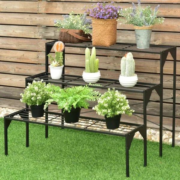 Plant Stand: Rectangular Multi-Tiered Plant Stand - Ouch Cart 