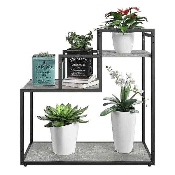 Plant Stand: Rectangular Multi-Tiered Plant Stand (Light Concrete) - Ouch Cart 