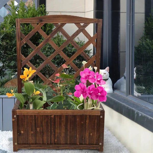 Plant Stand: Rectangular Multi-Tiered Solid Wood Plant Stand - Ouch Cart 