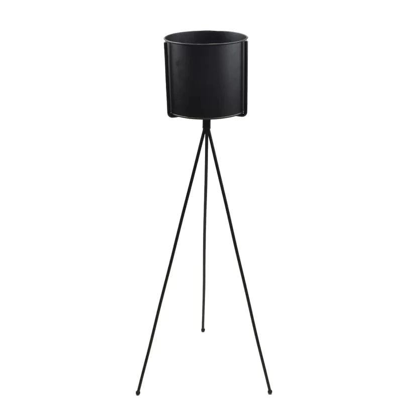 Plant Stand: Round Black Plant Stand - Ouch Cart 