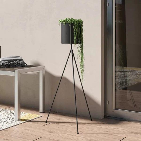 Plant Stand: Round Black Plant Stand - Ouch Cart 