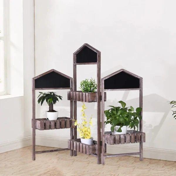 Plant Stand: Solid Wood 4 Shelves Plant Stand - Ouch Cart 