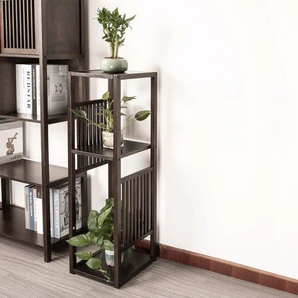 Plant Stand: Square Bamboo Square Bamboo Plant Stand - Ouch Cart 