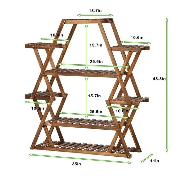 Plant Stand: Wood Square Etagere Plant Stand - Ouch Cart 