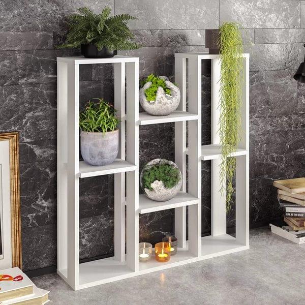 Plant Stand: Wooden Rectangular Multi-Tiered Plant Stand - Ouch Cart 