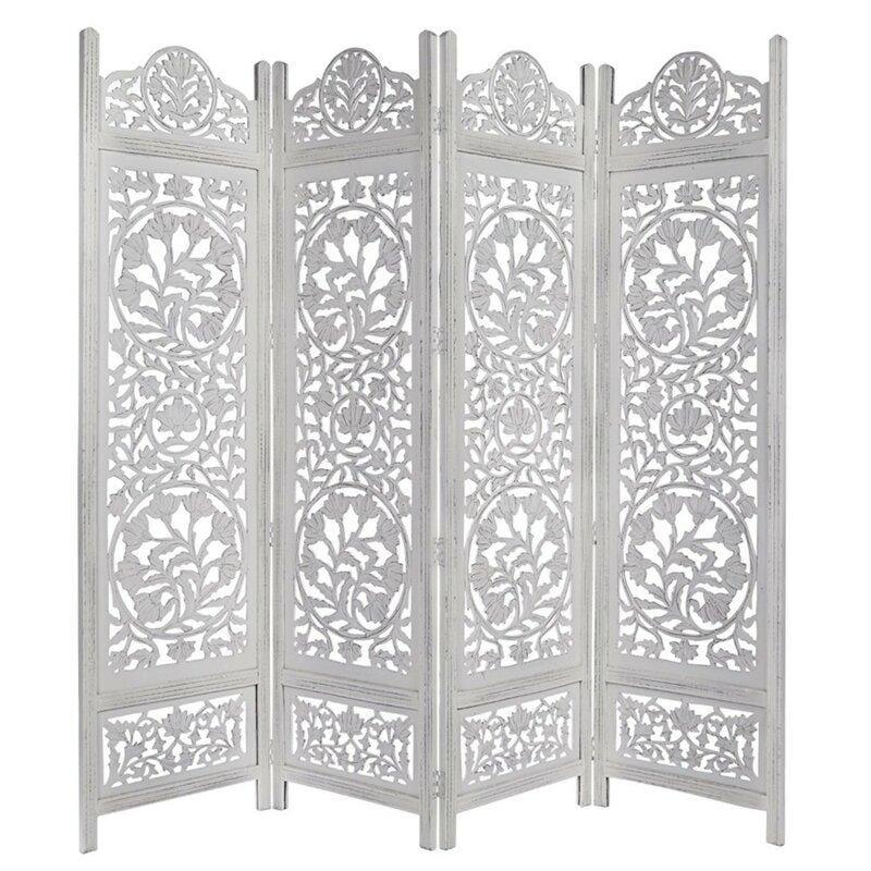 4 - Panel Solid Wood Folding Room Divider