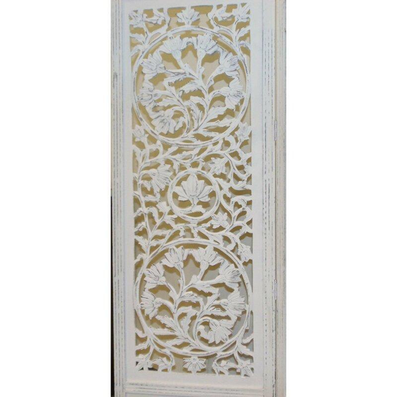 4 - Panel Solid Wood Folding Room Divider - Ouch Cart 