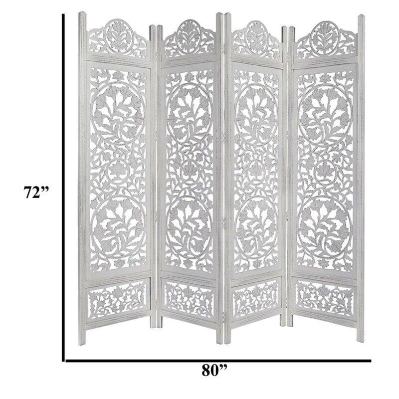 4 - Panel Solid Wood Folding Room Divider