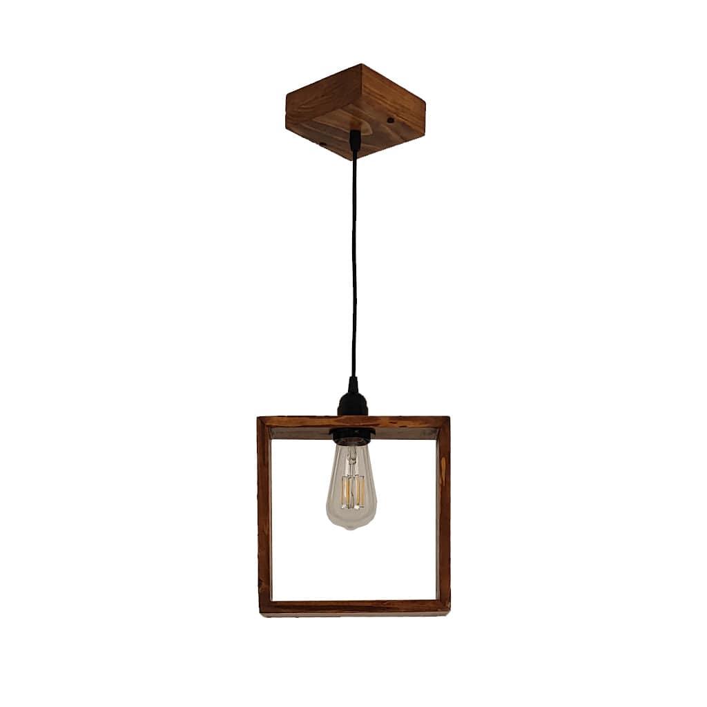 Quattro Brown Wooden Single Hanging Lamp - Ouch Cart 