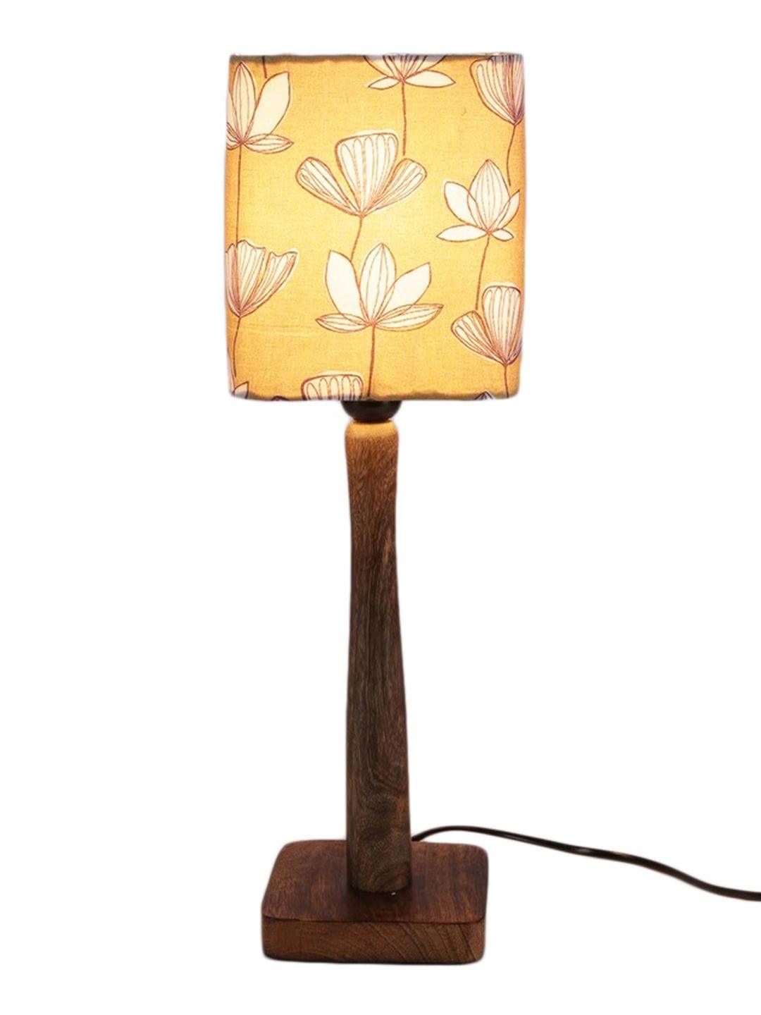 Mustard Flora Wooden Lamp - Ouch Cart 