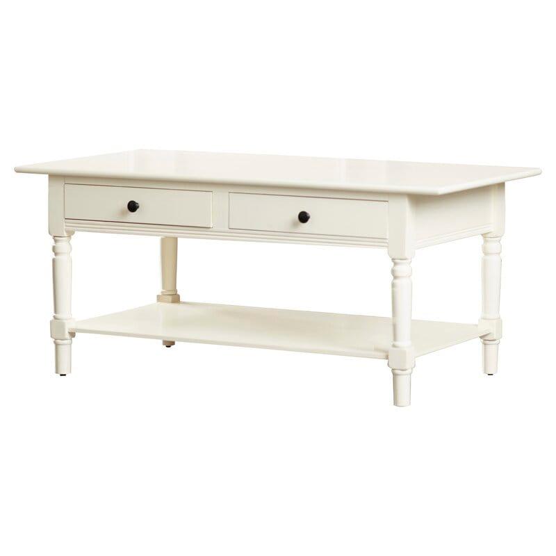 Solid Wood Coffee Table with Storage - Ouch Cart 