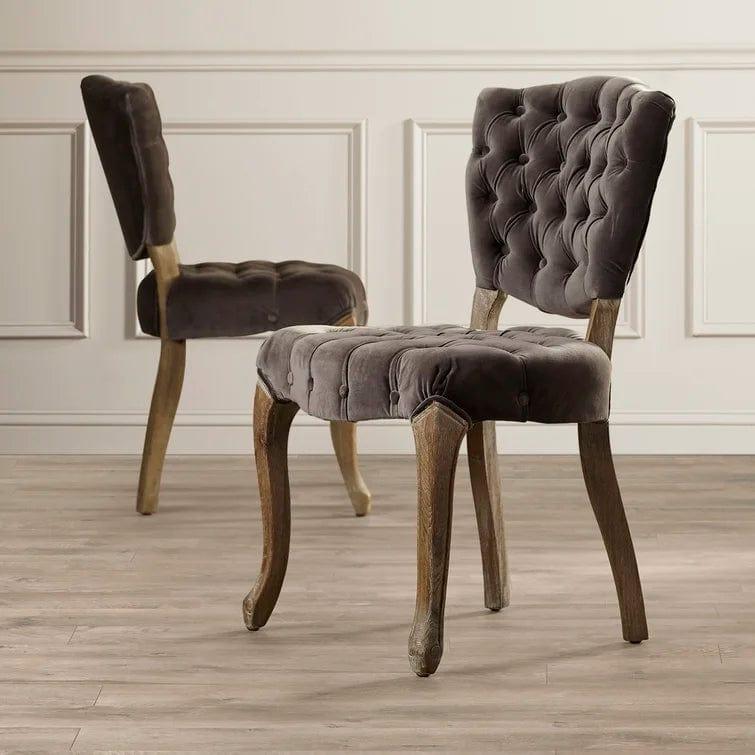 Richard Tufted Velvet Parsons Chair (Set of 2) - Ouch Cart 