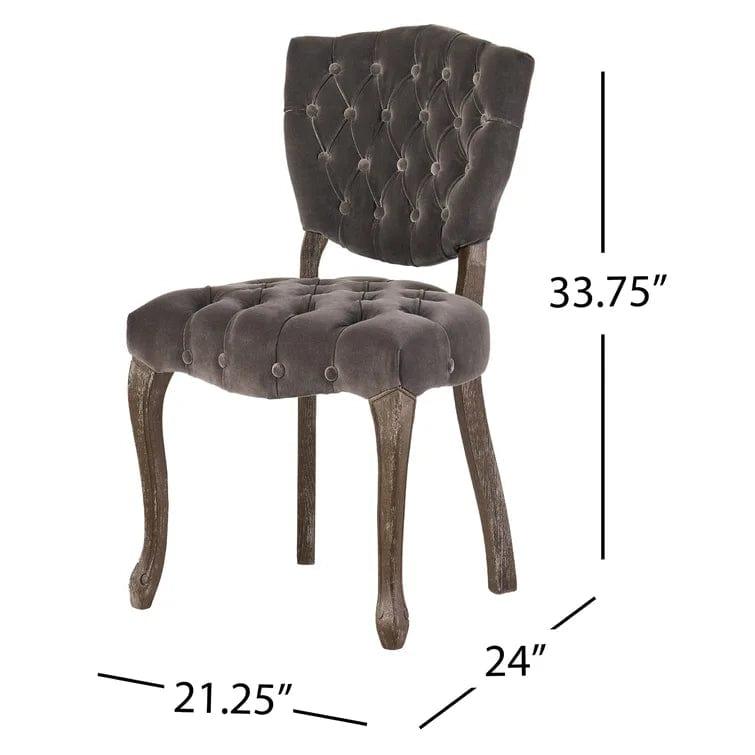Richard Tufted Velvet Parsons Chair (Set of 2) - Ouch Cart 