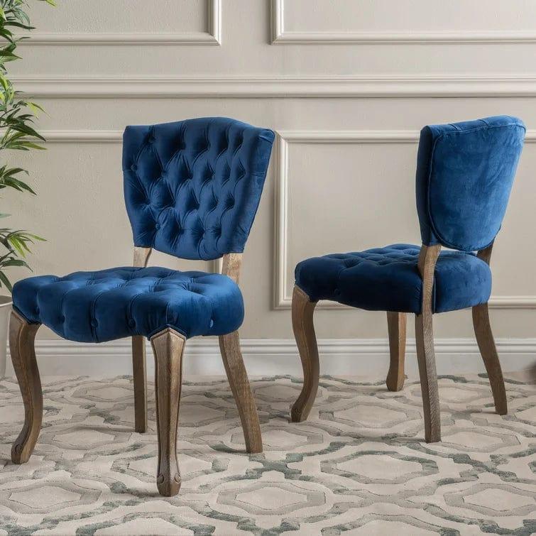 Richard Tufted Velvet Parsons Chair (Set of 2) - Ouch Cart 