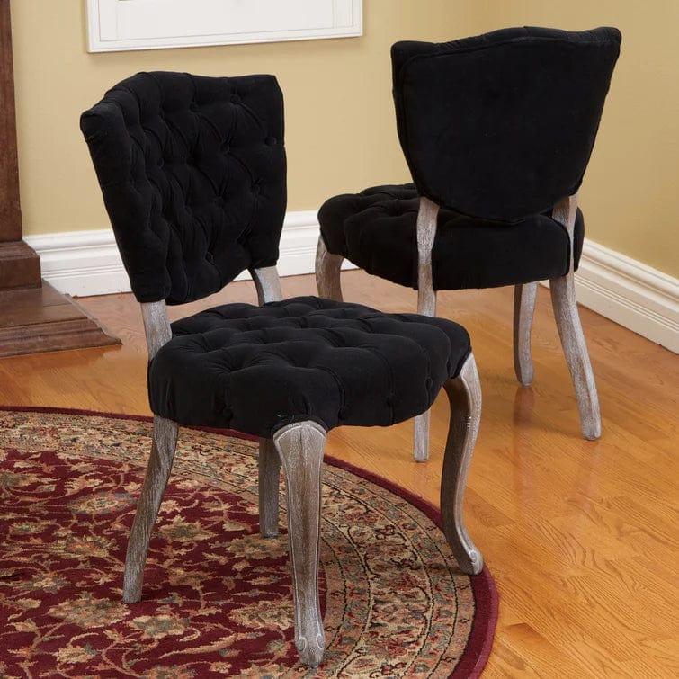Richard Tufted Velvet Parsons Chair (Set of 2) - Ouch Cart 