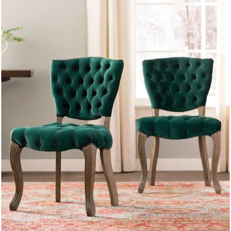 Richard Tufted Velvet Parsons Chair (Set of 2) - Ouch Cart 