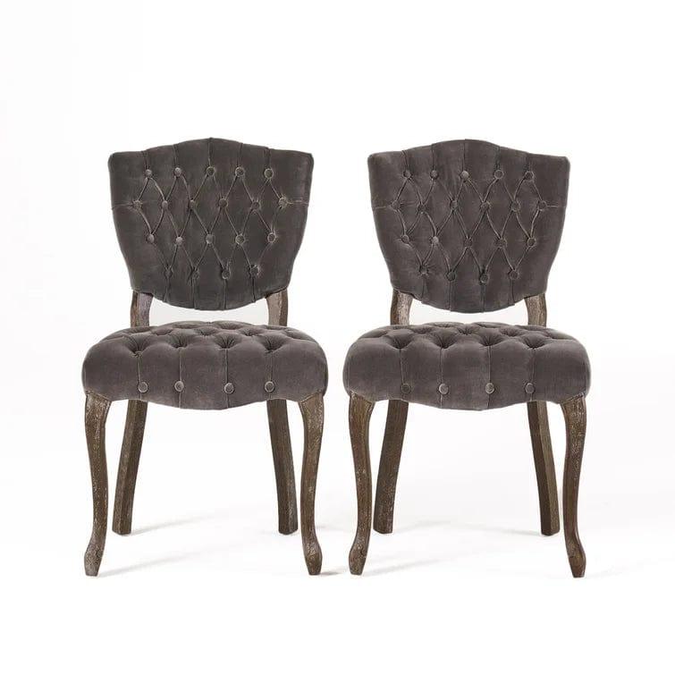 Richard Tufted Velvet Parsons Chair (Set of 2) - Ouch Cart 