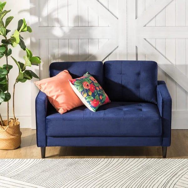 Rosenstein 52.76'' Velvet Square Arm Loveseat - Ouch Cart 