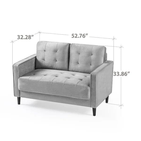Rosenstein 52.76'' Velvet Square Arm Loveseat - Ouch Cart 