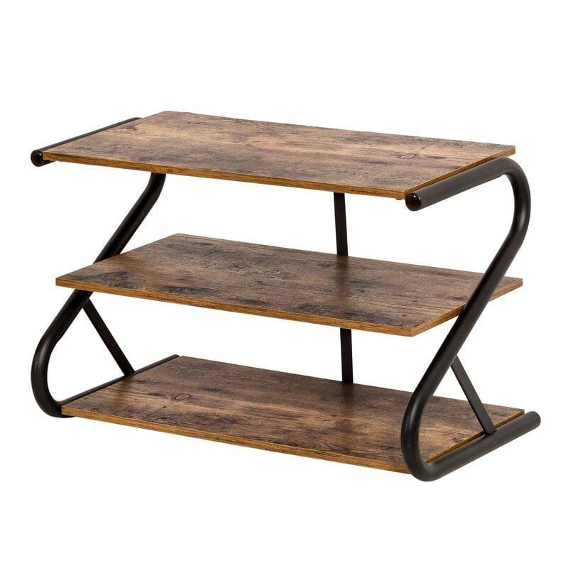 Rustic Z-Frame 3-Level 9 Pair Shoe Rack - Ouch Cart 