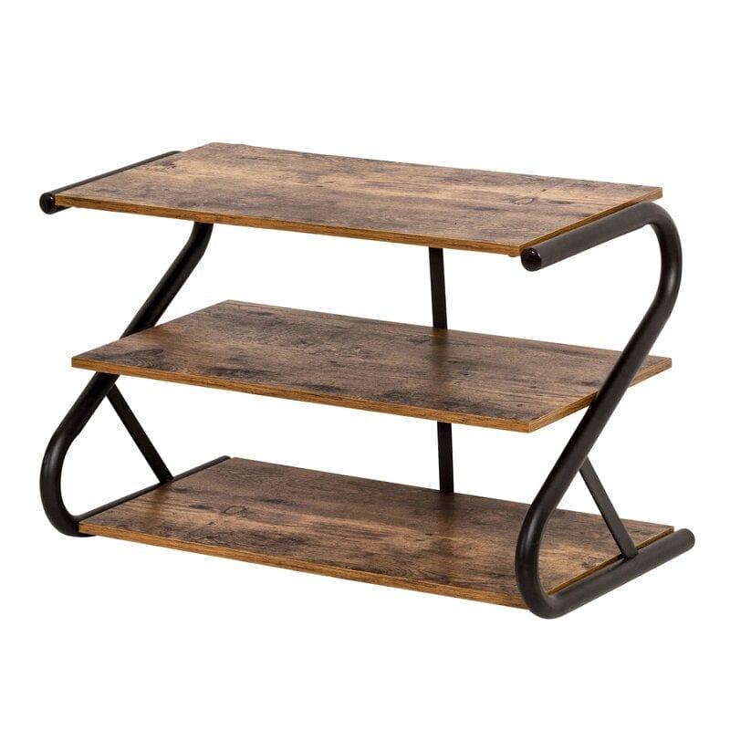 Rustic Z-Frame 3-Level 9 Pair Shoe Rack