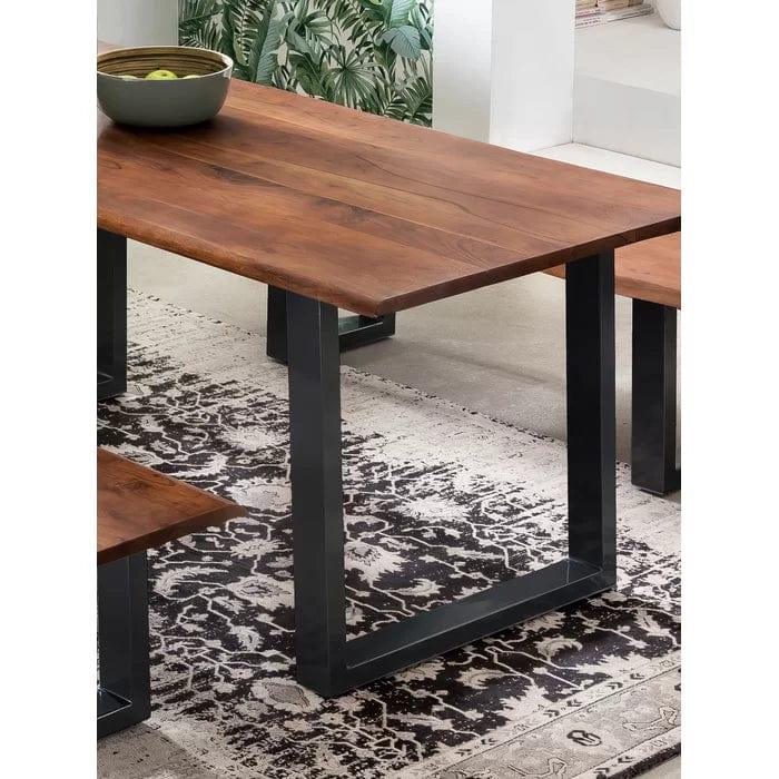 Ryegate Dining Table Set 4 Person ( 1 Table 2 Bench ) - Ouch Cart 
