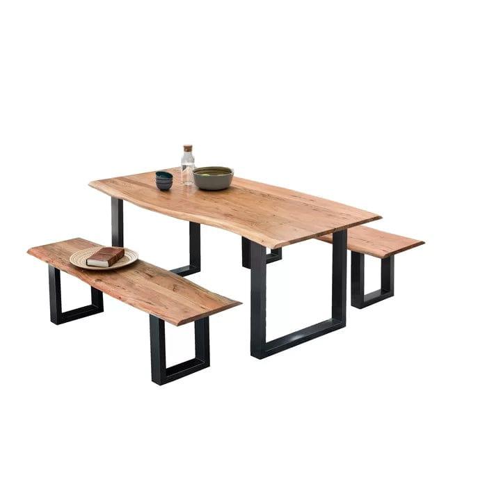 Ryegate Dining Table Set 4 Person ( 1 Table 2 Bench ) - Ouch Cart 