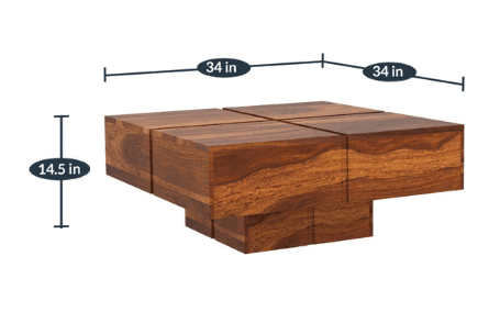 Sheesham Wood Coffee table Walnut Finishing - Ouch Cart 