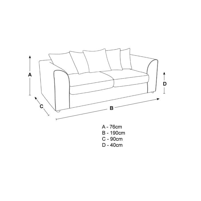 Schell 3 Seater Fabric Sofa - Ouch Cart 