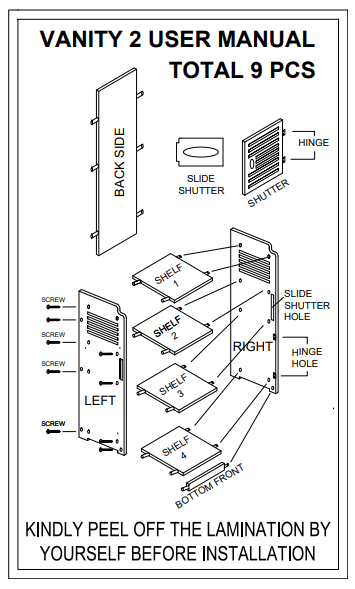 Bathroom side corner floor PVC cabinet