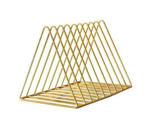 Triangle Shaped Decorative Metal Desktop Magazine Holder 1pc