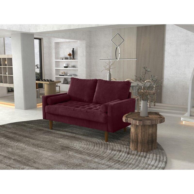 Velvet Square Arm Loveseat