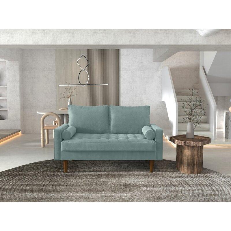 Velvet Square Arm Loveseat - Ouch Cart 