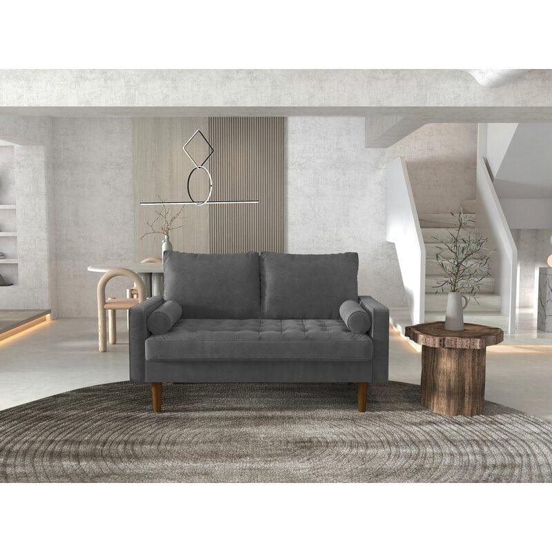 Velvet Square Arm Loveseat - Ouch Cart 