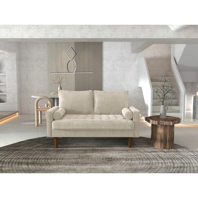 Velvet Square Arm Loveseat - Ouch Cart 