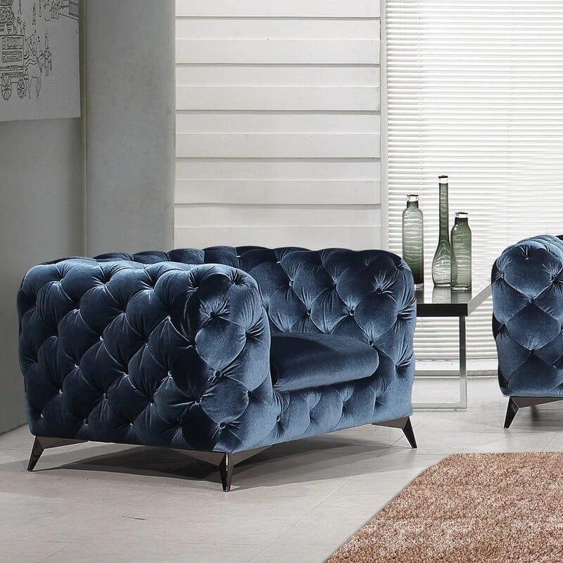 WIDE TUFTED ARMCHAIR - Ouch Cart 