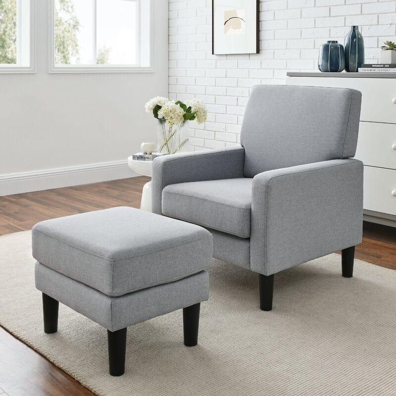 Wide Armchair and Ottoman