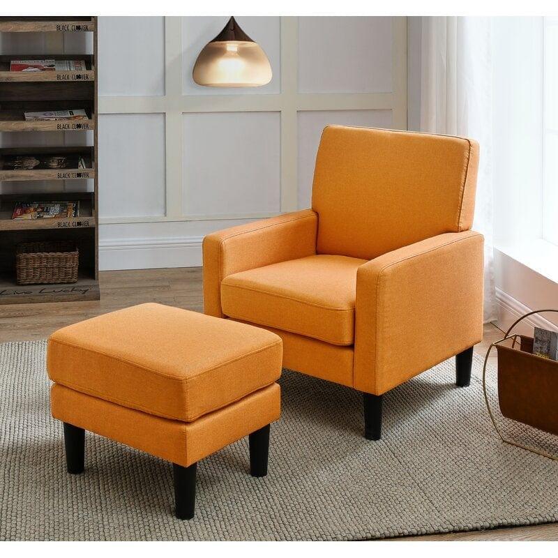 Wide Armchair and Ottoman