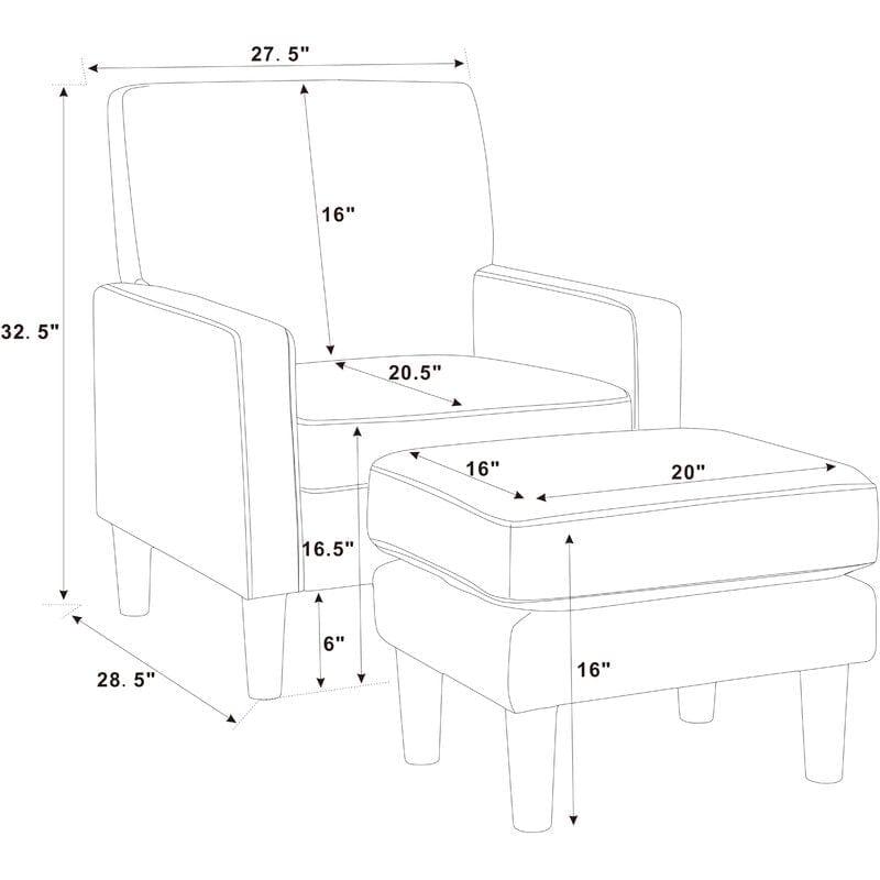 Wide Armchair and Ottoman