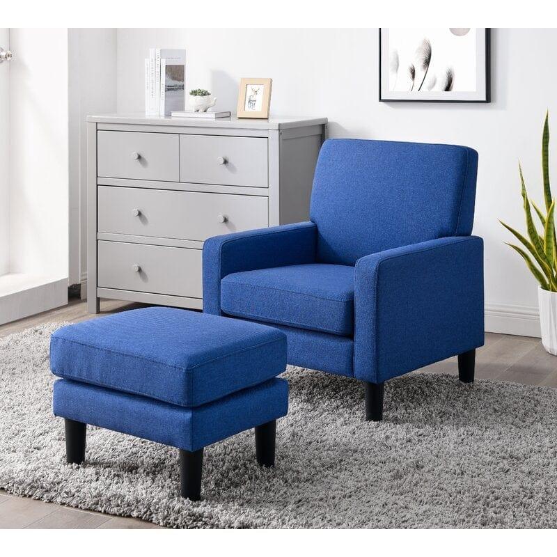 Wide Armchair and Ottoman