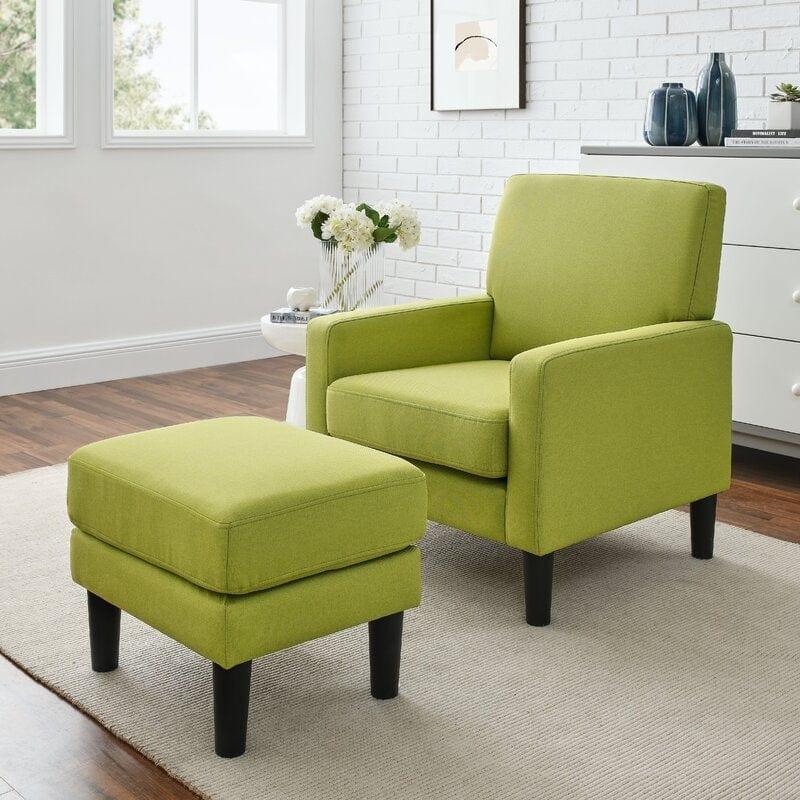 Wide Armchair and Ottoman