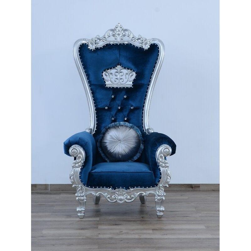Wooden Luxurious Maharaja High Back throne Gold Leaf Chair - Ouch Cart 